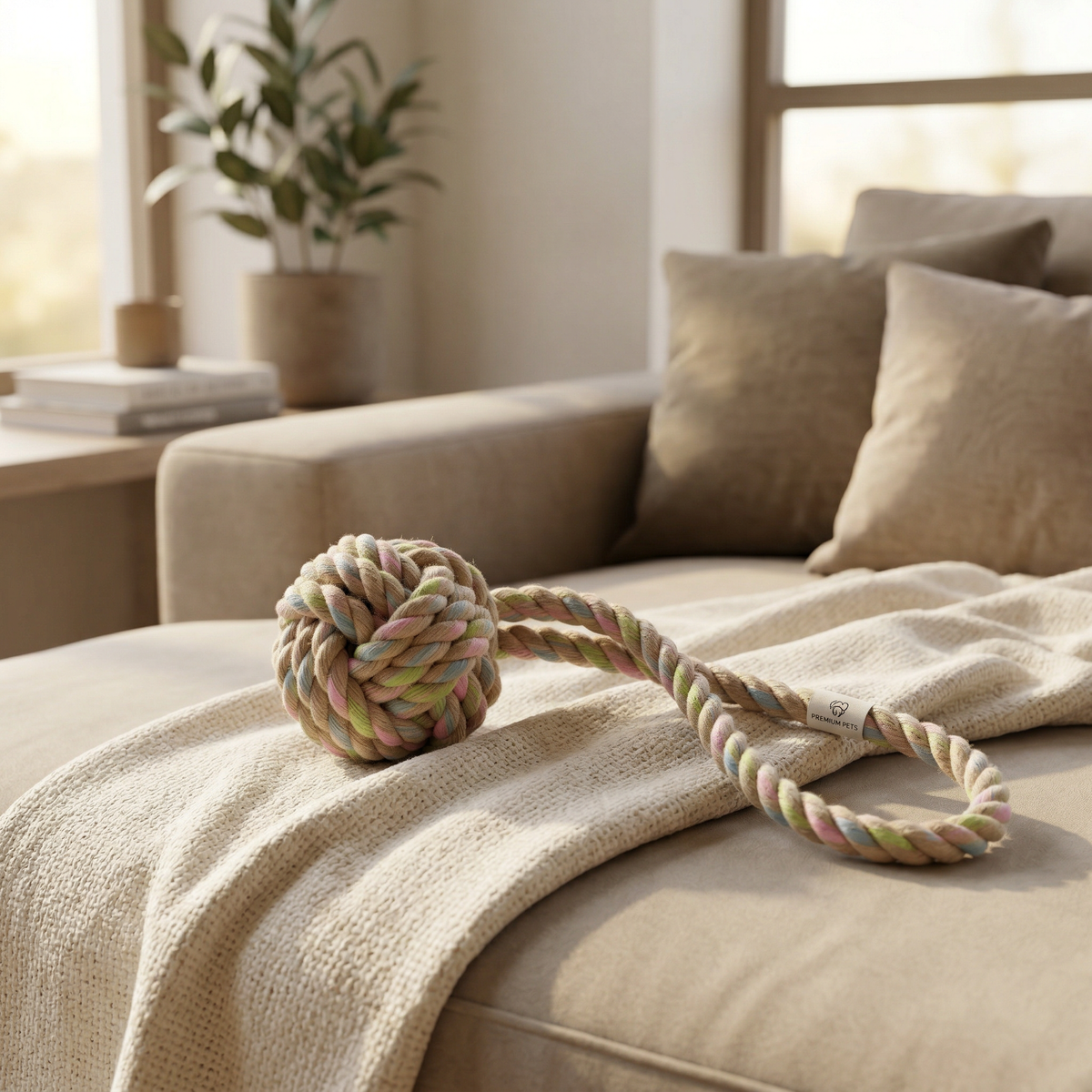 Rainbow Joy Hemp Rope Tug Dog Toy – Small and Large