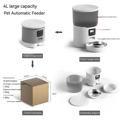 Smart Automatic Pet Feeder for Cats and Dogs – 4L WiFi