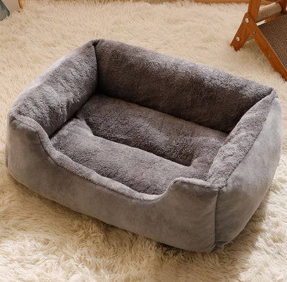 Warm and Cozy Plush Cat Bed with Non-Slip Base