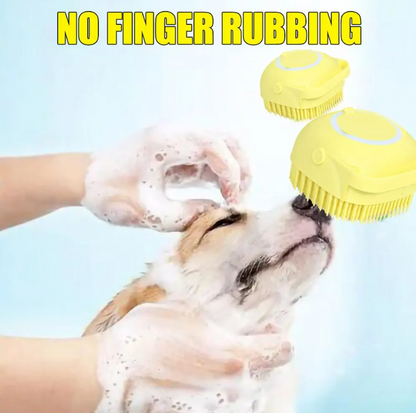 Dog Bath Massage Brush with Shampoo Dispenser