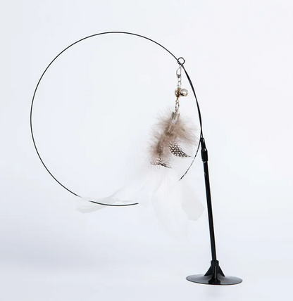 Suction Cup Cat Wand Rod Toy – Interactive Feather Teaser