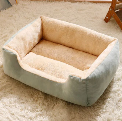 Warm and Cozy Plush Cat Bed with Non-Slip Base