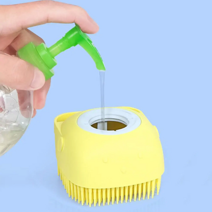 Dog Bath Massage Brush with Shampoo Dispenser