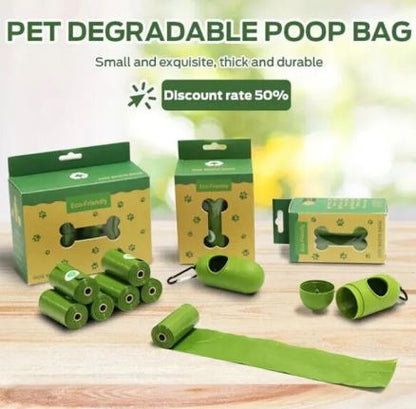 Biodegradable Dog Waste Bags with Dispenser – Lavender Scented, Leak-Proof, 16 Rolls (Green)