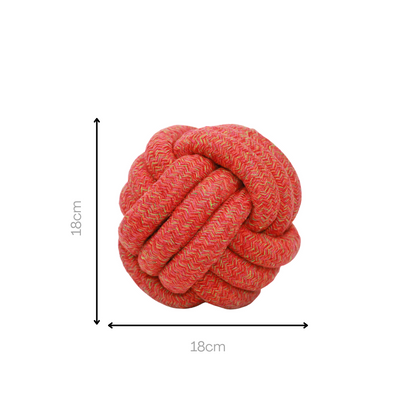 Sunshine Red Jumbo Hemp Rope Ball Dog Toy