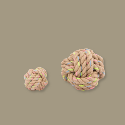 Natural Hemp Rope Ball Dog Toy – Recycled Cotton