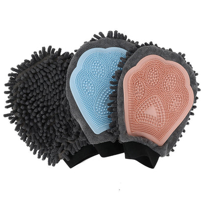 Cross-border Pet Bathing Glove Dog Double-Sided Cleaning Massage Bath Brush Cat Petting Massage Brush Pet Supplies-1