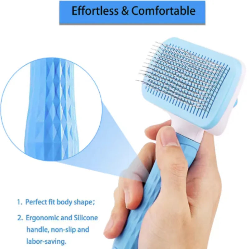 Dog Comb Pet Hair Removal Brush Cats and Dogs Special Comb Beauty Massage Self-cleaning Needle Comb Pet Supplies-3