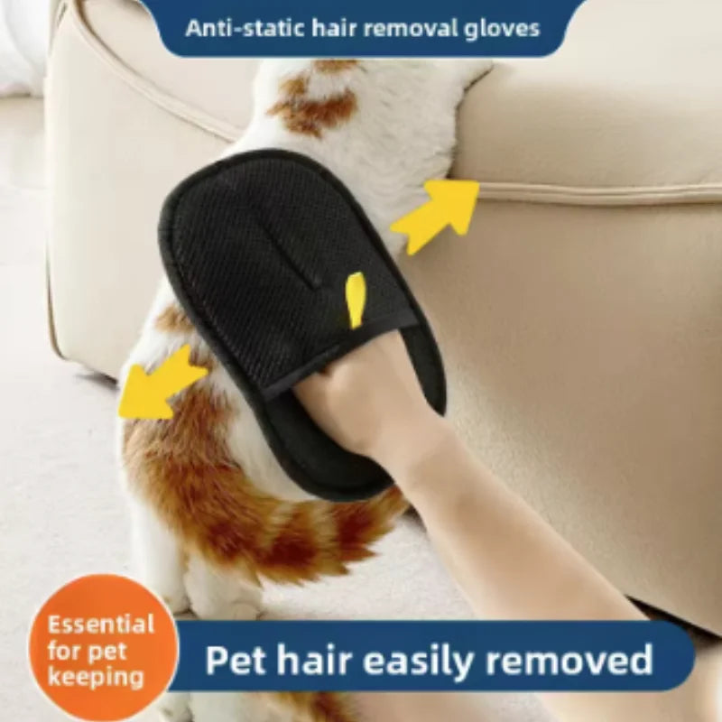 Reusable Pet Hair Removal Gloves Double Sided Beauty Gloves for Sofa Carpet Home Pet Fur Hair Removal Tool Pet Supplies-1