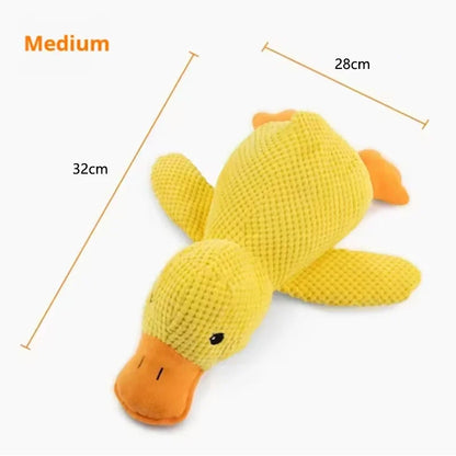 Dog sleeping with a dog hug duck toys to relieve boredom of little yellow duck pet interactive plush doll pet supplies-7