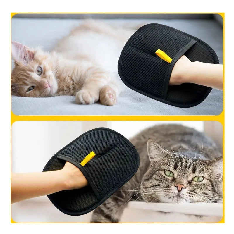 Cat Hair Brush Pet Removal Gloves Double-Sided Pet Grooming Gloves Kitten Cleaning Tool Dog Deshedding Brush Pet Supplies ﻿-1