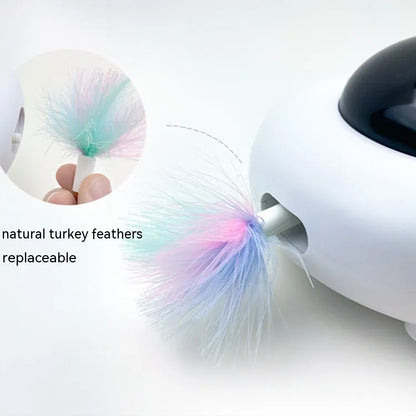 Electric Interactive Feather Cat Toy – Auto Rotating Teaser