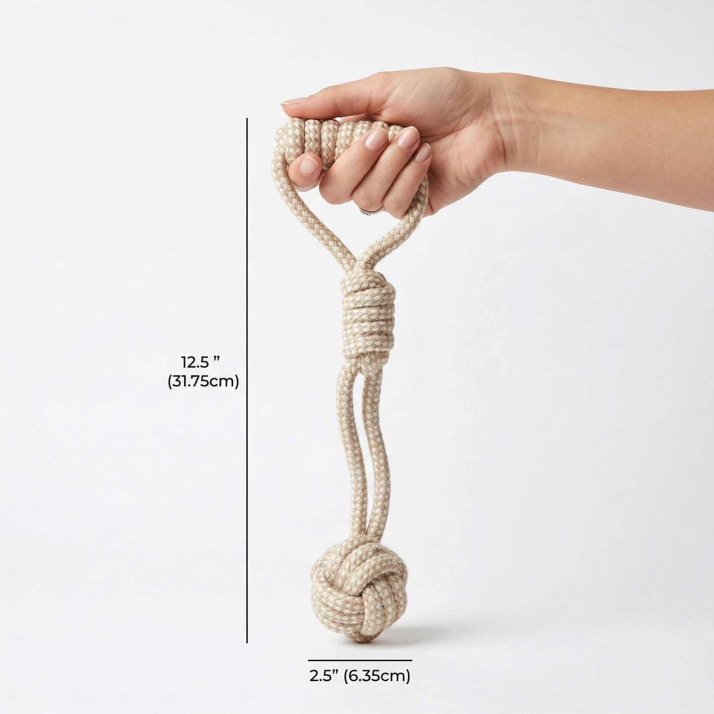 Forest Knot Hemp Rope Tug Toy with Handle