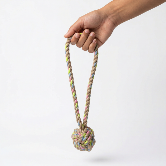 Rainbow Joy Hemp Rope Tug Dog Toy – Small and Large