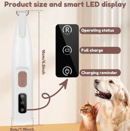 Waterproof Dog Paw Trimmer with LED Light