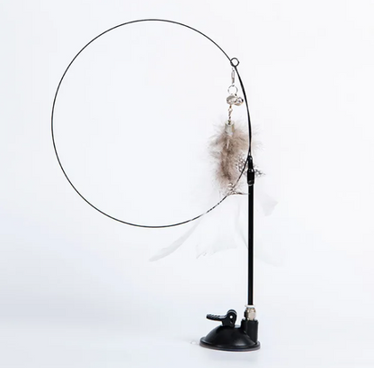 Suction Cup Cat Wand Rod Toy – Interactive Feather Teaser