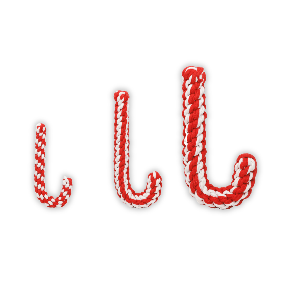 Braided Candy Cane Pet Rope Toy