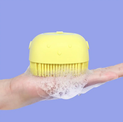 Dog Bath Massage Brush with Shampoo Dispenser
