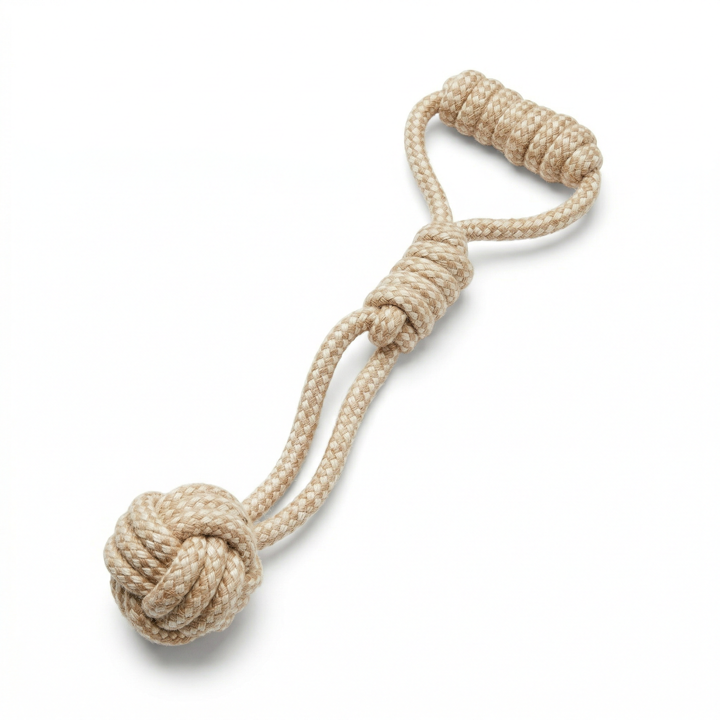 Forest Knot Hemp Rope Tug Toy with Handle